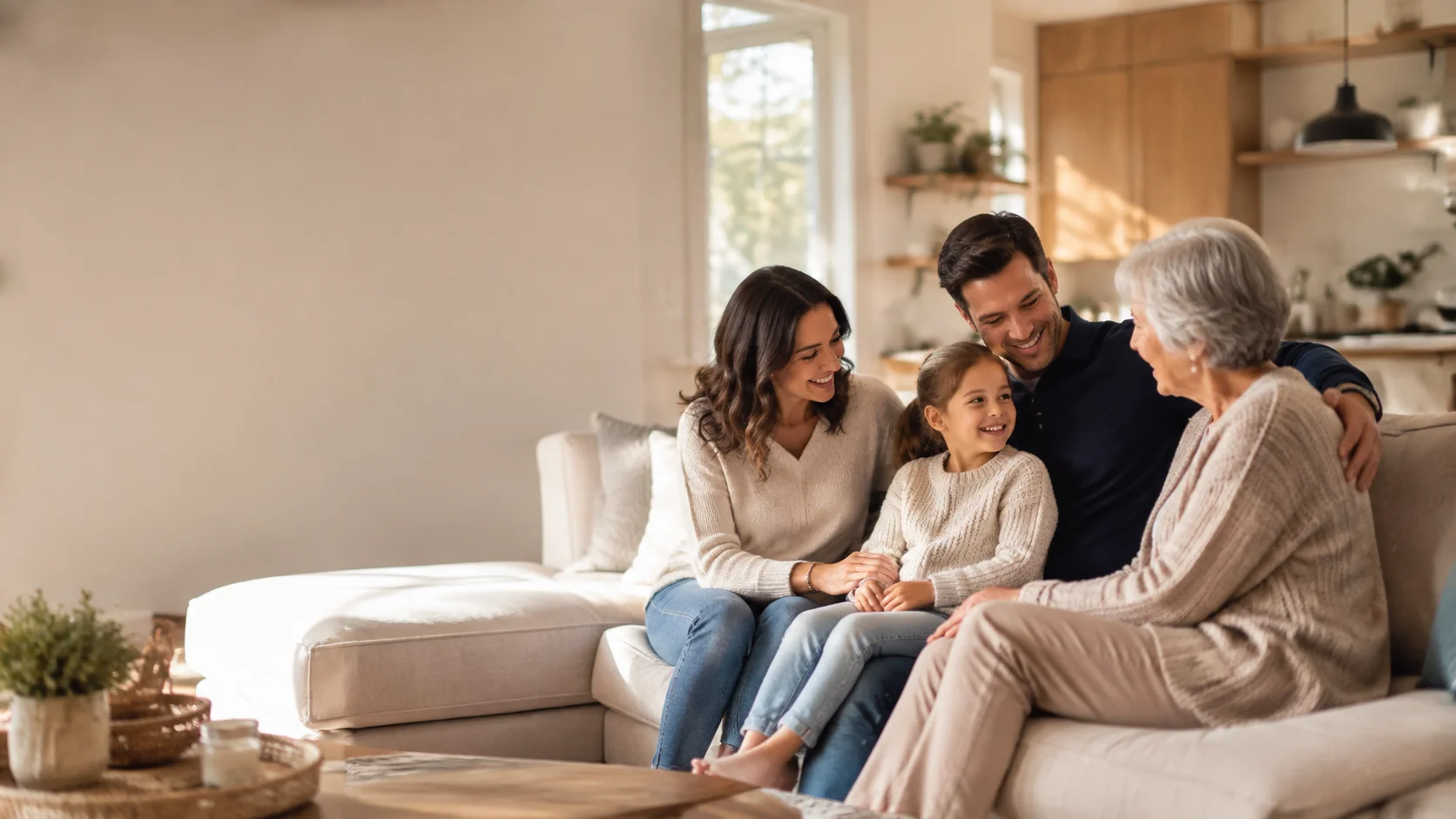 Family discussing life insurance protection options