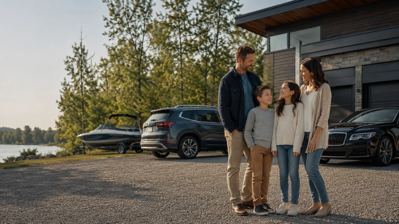 Family with home, vehicles, and boat — excess personal liability context